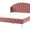 Polsterbett Samtstoff Rosa Lattenrost 180 X 200 Cm Ambillou