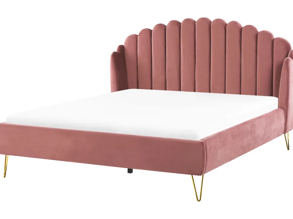Polsterbett Samtstoff Rosa Lattenrost 180 X 200 Cm Ambillou