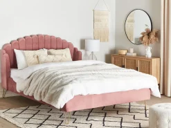 Polsterbett Samtstoff Rosa Lattenrost 180 X 200 Cm Ambillou