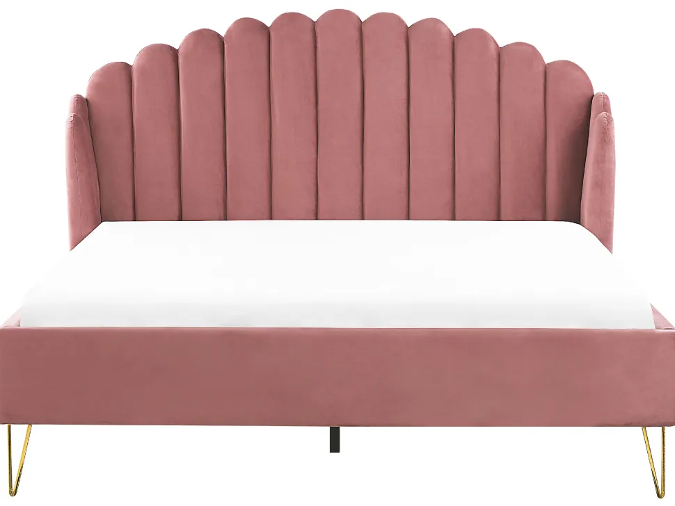 Polsterbett Samtstoff Rosa Lattenrost 180 X 200 Cm Ambillou