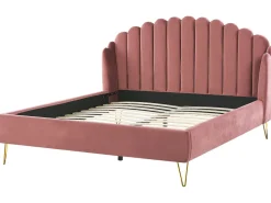 Polsterbett Samtstoff Rosa Lattenrost 180 X 200 Cm Ambillou