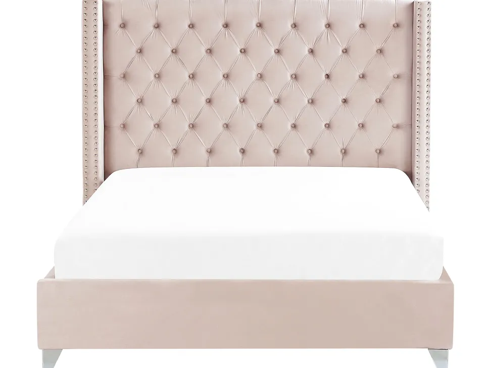 Polsterbett Samtstoff Rosa Lattenrost 180 X 200 Cm Lubbon