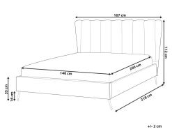 Polsterbett Samtstoff Rosa Mit Usb-Anschluss 140 X 200 Cm Miribel