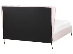 Polsterbett Samtstoff Rosa Mit Usb-Anschluss 140 X 200 Cm Miribel