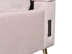 Polsterbett Samtstoff Rosa Mit Usb-Anschluss 140 X 200 Cm Miribel