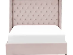 Polsterbett Samtstoff Rosa Mit Bettkasten 180 X 200 Cm Lubbon