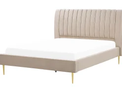Polsterbett Samtstoff Sandbeige 180 X 200 Cm Marville