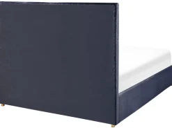 Polsterbett Samtstoff Schwarz Mit Stauraum 140 X 200 Cm Vernoyes