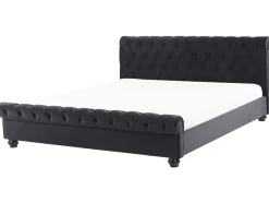 Polsterbett Samtstoff Schwarz 180 X 200 Cm Avallon