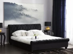 Polsterbett Samtstoff Schwarz 180 X 200 Cm Avallon