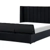 Polsterbett Samtstoff Schwarz Mit Stauraum 180 X 200 Cm Noyers