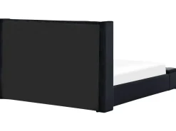 Polsterbett Samtstoff Schwarz Mit Stauraum 180 X 200 Cm Noyers