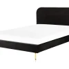 Polsterbett Samtstoff Schwarz 180 X 200 Cm Lattenrost Flayat