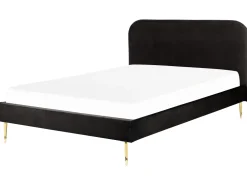 Polsterbett Samtstoff Schwarz 180 X 200 Cm Lattenrost Flayat