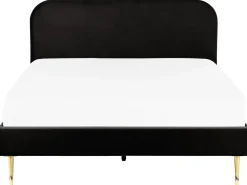 Polsterbett Samtstoff Schwarz 180 X 200 Cm Lattenrost Flayat