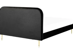 Polsterbett Samtstoff Schwarz 180 X 200 Cm Lattenrost Flayat
