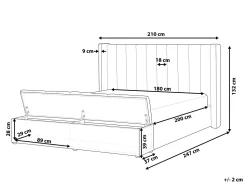 Polsterbett Samtstoff Smaragdgrun Mit Stauraum 180 X 200 Cm Noyers