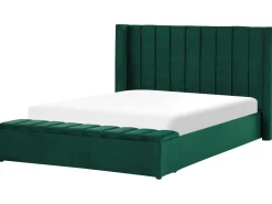 Polsterbett Samtstoff Smaragdgrun Mit Stauraum 180 X 200 Cm Noyers