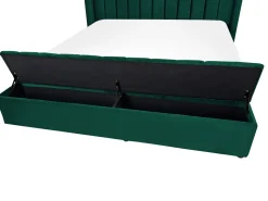 Polsterbett Samtstoff Smaragdgrun Mit Stauraum 180 X 200 Cm Noyers