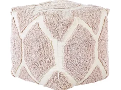 Pouf Baumwolle Beige / Rosa 40 X 40 Cm Rojhan