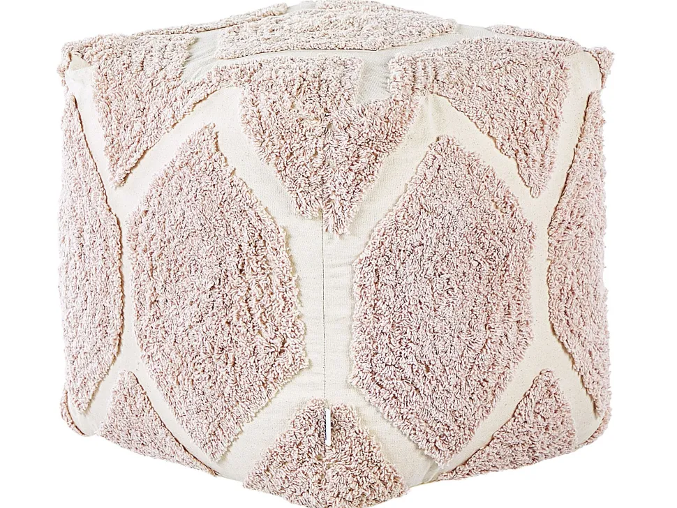 Pouf Baumwolle Beige / Rosa 40 X 40 Cm Rojhan