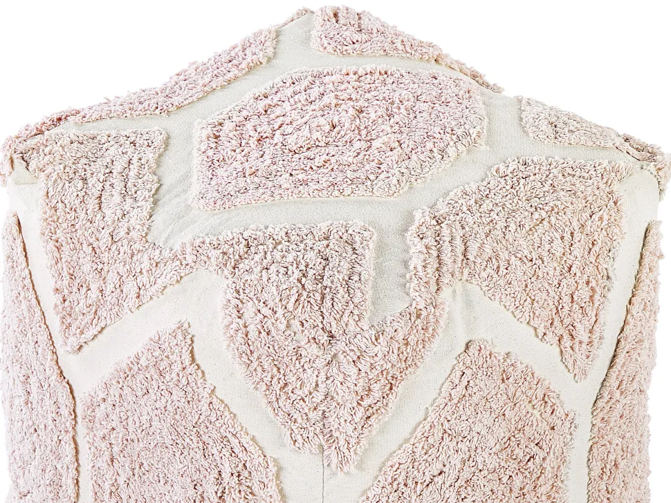 Pouf Baumwolle Beige / Rosa 40 X 40 Cm Rojhan