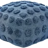 Pouf Baumwolle Blau 50 X 50 Cm Vishvi