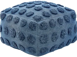 Pouf Baumwolle Blau 50 X 50 Cm Vishvi