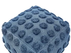 Pouf Baumwolle Blau 50 X 50 Cm Vishvi