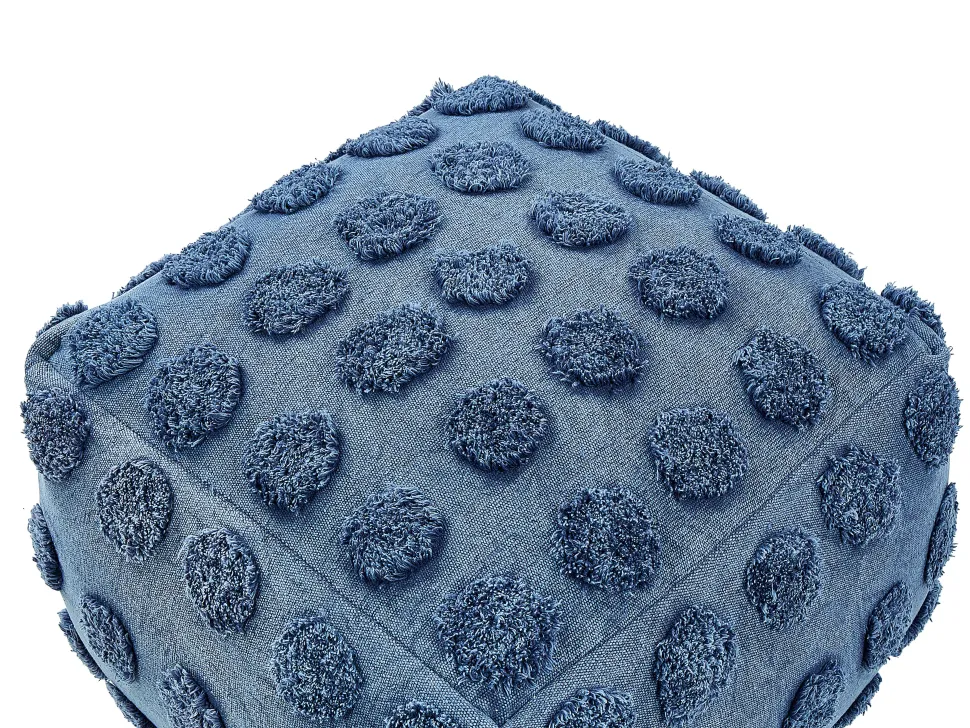 Pouf Baumwolle Blau 50 X 50 Cm Vishvi