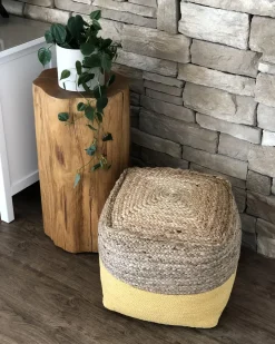 Pouf Gelb 44 X 44 Cm Kirama