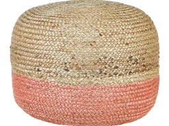Pouf Jute Naturfarben / Rosa 50 X 40 Cm Duki