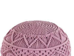 Pouf Makramee Baumwolle Rosa 40 Cm Kayseri