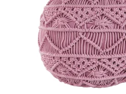 Pouf Makramee Baumwolle Rosa 40 Cm Kayseri