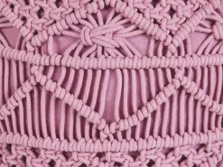 Pouf Makramee Baumwolle Rosa 40 Cm Kayseri