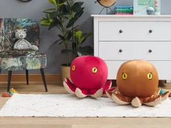 Pouf Samtstoff Braun Oktopus-Form 55 Cm Octopus