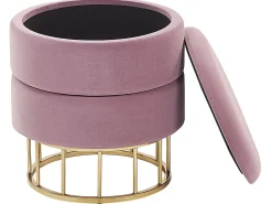Pouf Samtstoff Mit Stauraum Rosa 37 Cm Elgin
