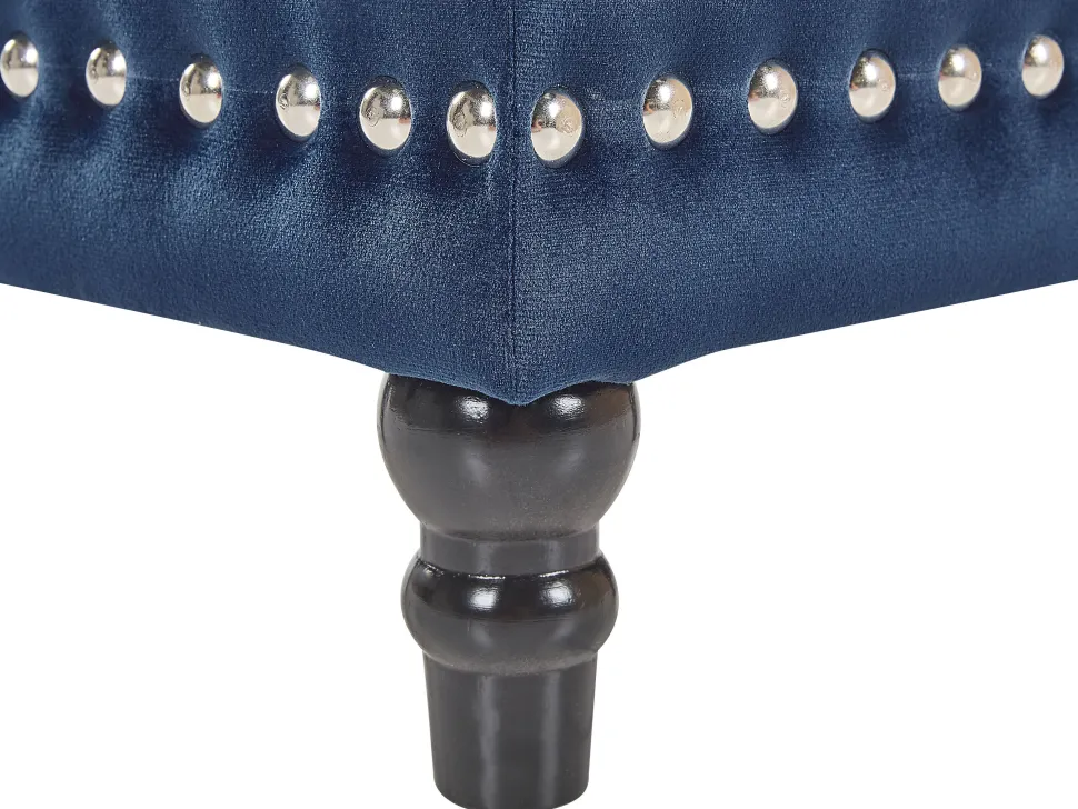 Pouf Samtstoff Mit Stauraum Dunkelblau Loretto