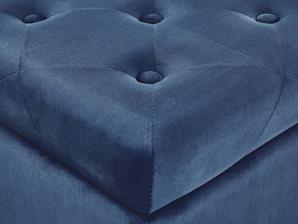 Pouf Samtstoff Mit Stauraum Dunkelblau Loretto