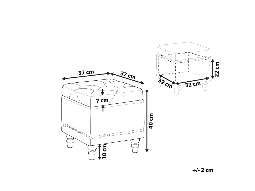 Pouf Samtstoff Mit Stauraum Dunkelblau Loretto