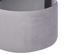Pouf Samtstoff Mit Stauraum Hellgrau 2Er Set Doris