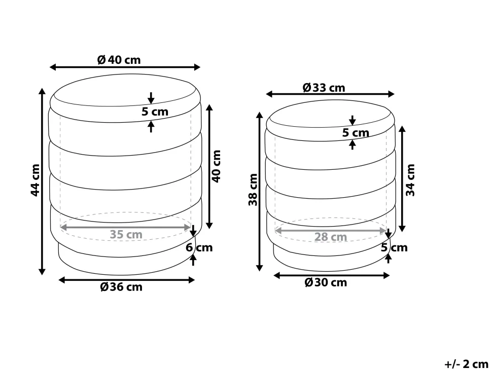 Pouf Samtstoff Mit Stauraum Senfgelb 2Er Set Garland