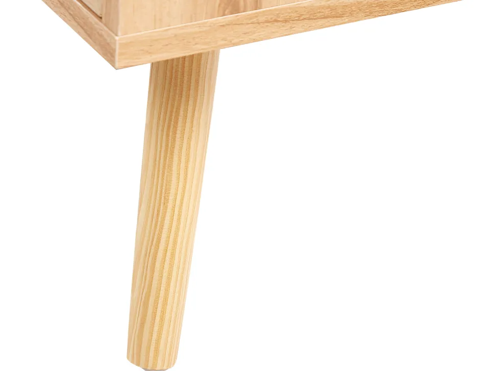 Rattan 3 Turen Sideboard Helles Holz Perote