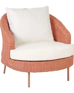 Rattansessel Mit Ottomane Pe Rosa Arcille