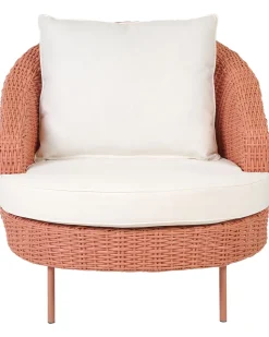 Rattansessel Mit Ottomane Pe Rosa Arcille
