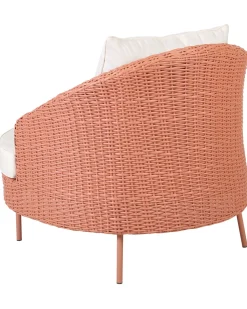 Rattansessel Mit Ottomane Pe Rosa Arcille