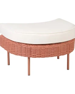 Rattansessel Mit Ottomane Pe Rosa Arcille