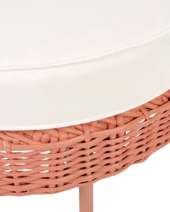 Rattansessel Mit Ottomane Pe Rosa Arcille
