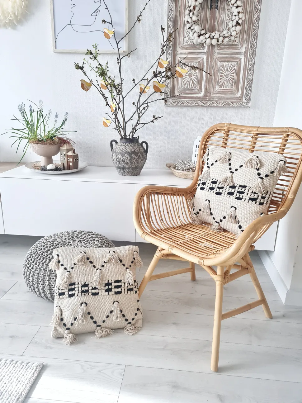 Rattanstuhl Beige Naturlich Mit Armlehnen Togo