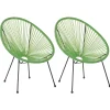 Rattanstuhl Kunststoff Grun 2Er Set O 70 Cm Acapulco Ii